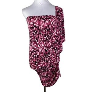 Global Village Kailua Hawaii One Shoulder Asymmetrical Hawaiian Luau Dress Small